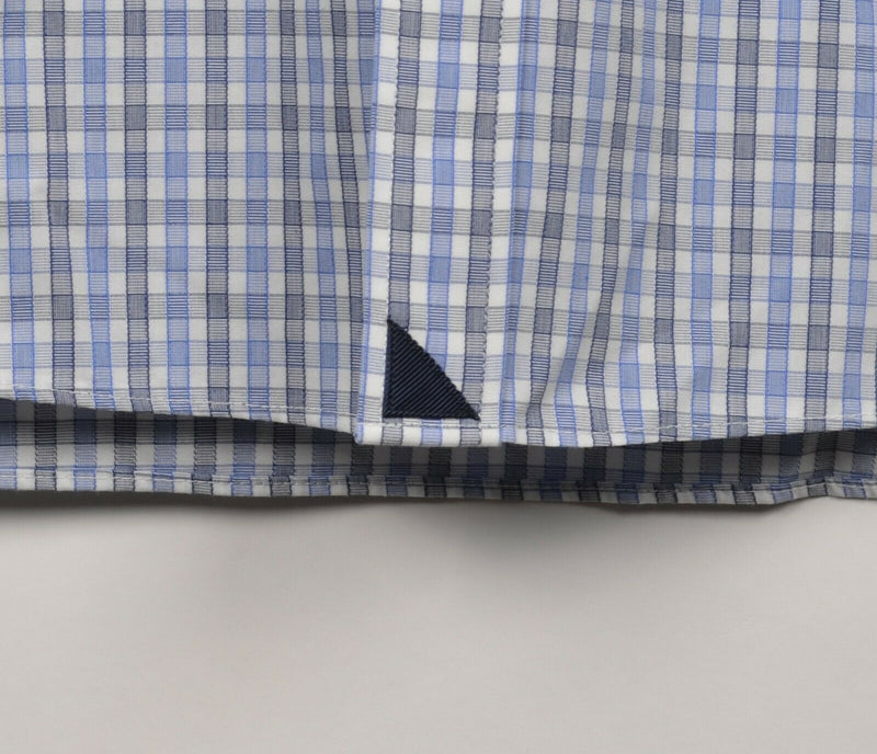 UNTUCKit Men's 3XLT Wrinkle-Free Blue Plaid Check Button-Front Shirt