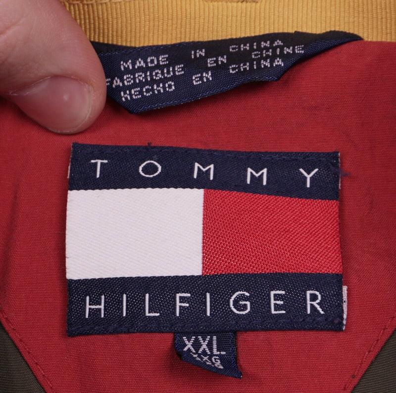 Vtg 90s Tommy Hilfiger Men's 2XL Down Red Quilted Tommy Outdoors Puffer Jacket