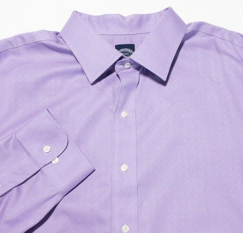 Brooks Brothers 18-36/37 Dress Shirt Men's Purple Long Sleeve Non-Iron New