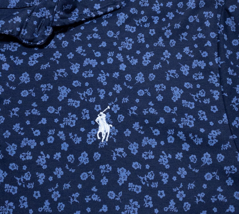 Polo Ralph Lauren Floral Polo Shirt Small Men's Navy Blue Print Short Sleeve