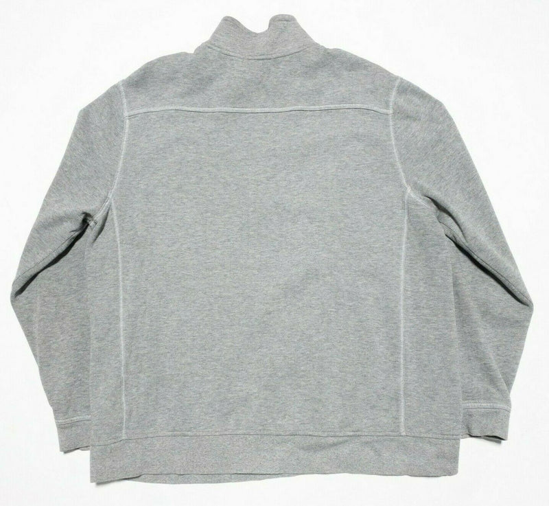 Tommy Bahama Relax 1/4 Zip Sweatshirt Heather Gray Marlin Logo Cotton Men's XL
