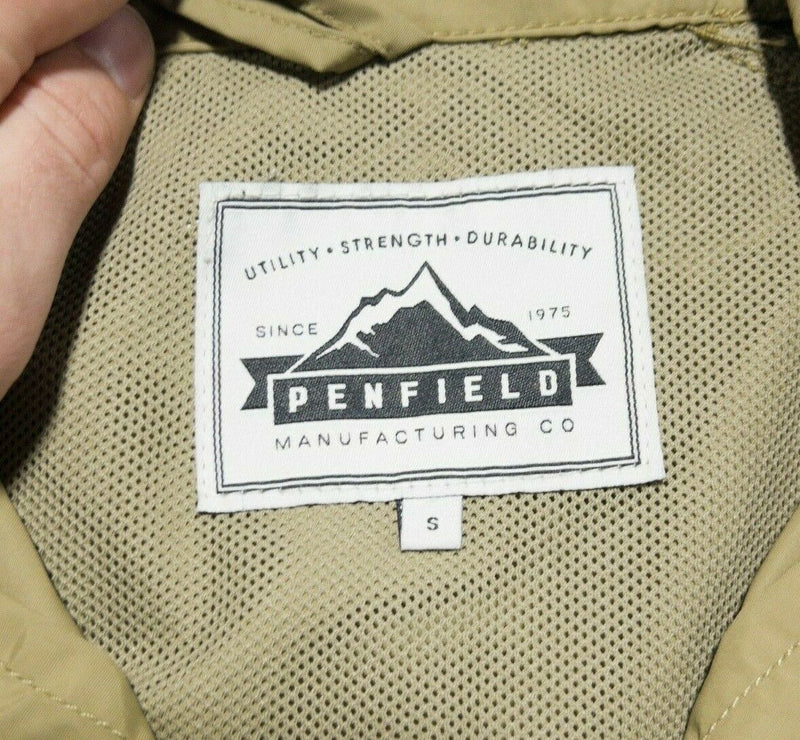 Penfield Men's Small Solid Tan Snap-Front Vented Collared Lightweight Jacket
