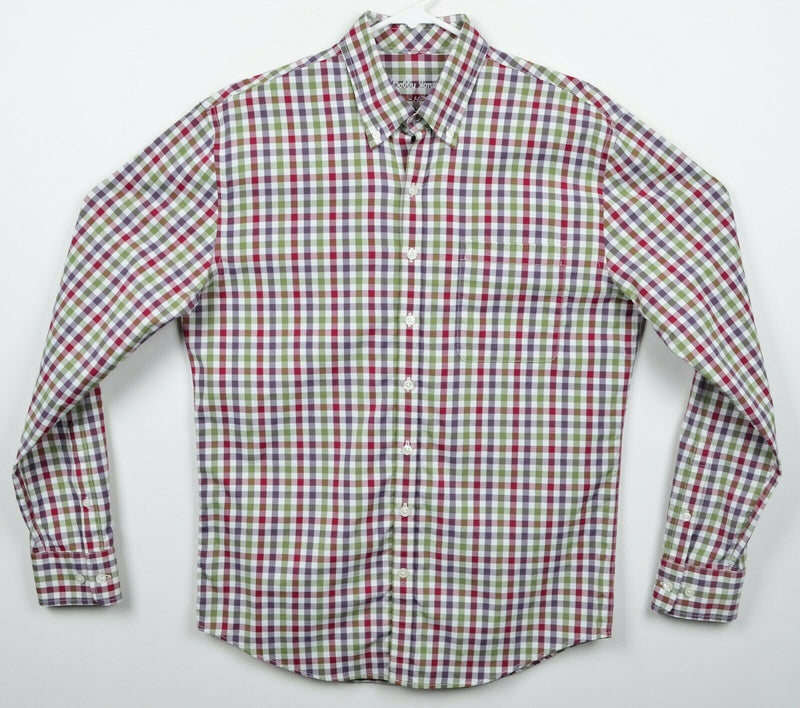 Bobby Jones Men's Sz Medium X-H2O Nylon Stretch Plaid Check Button-Down Shirt