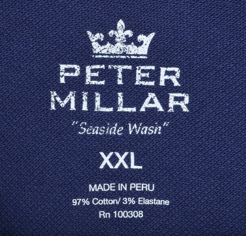 Scotty Cameron Peter Millar Men's 2XL Navy Blue Dog Logo Seaside Wash Polo Shirt