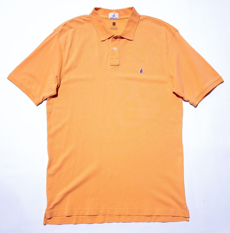johnnie-O Medium Polo Shirt Mens Surfer Logo Preppy Solid Orange Short Sleeve