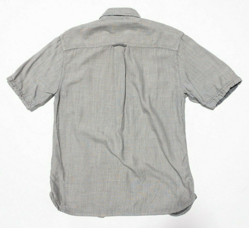 Nat Nast Small Silk Shirt American Fit Ruffle Bowling Retro Gray Button-Front