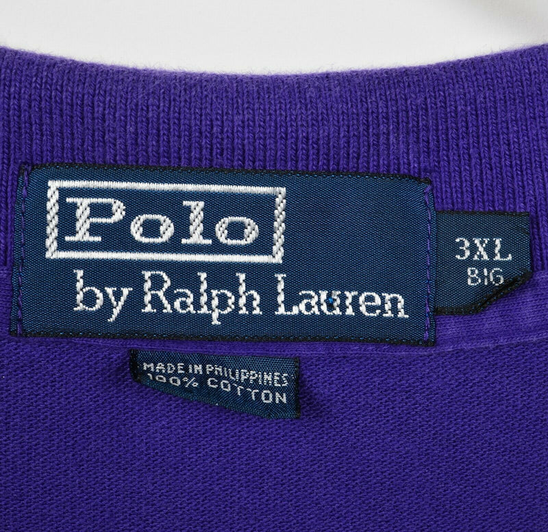 Polo Ralph Lauren Men's 3XL Big Solid Purple Pony Logo Short Sleeve Polo Shirt