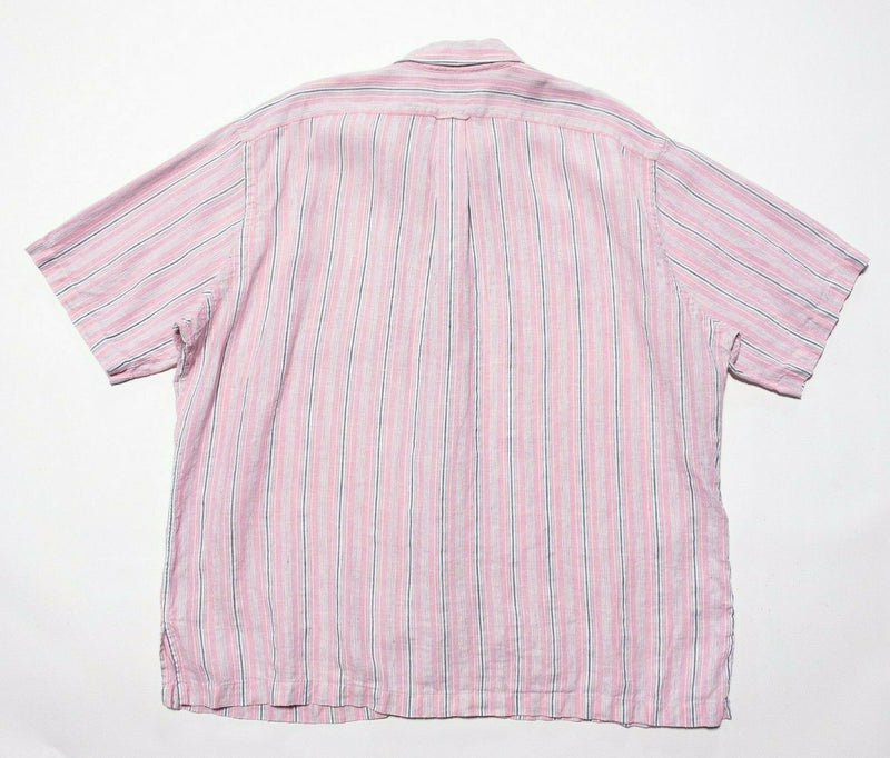 Polo Ralph Lauren Linen Shirt 2XL Men's Pink Striped Caldwell Short Sleeve