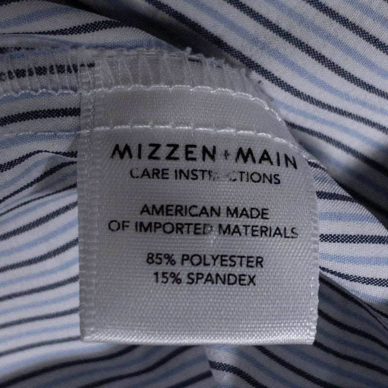 Mizzen+Main Shirt Men's XL Leeward Collection Button-Down Blue Striped Wicking