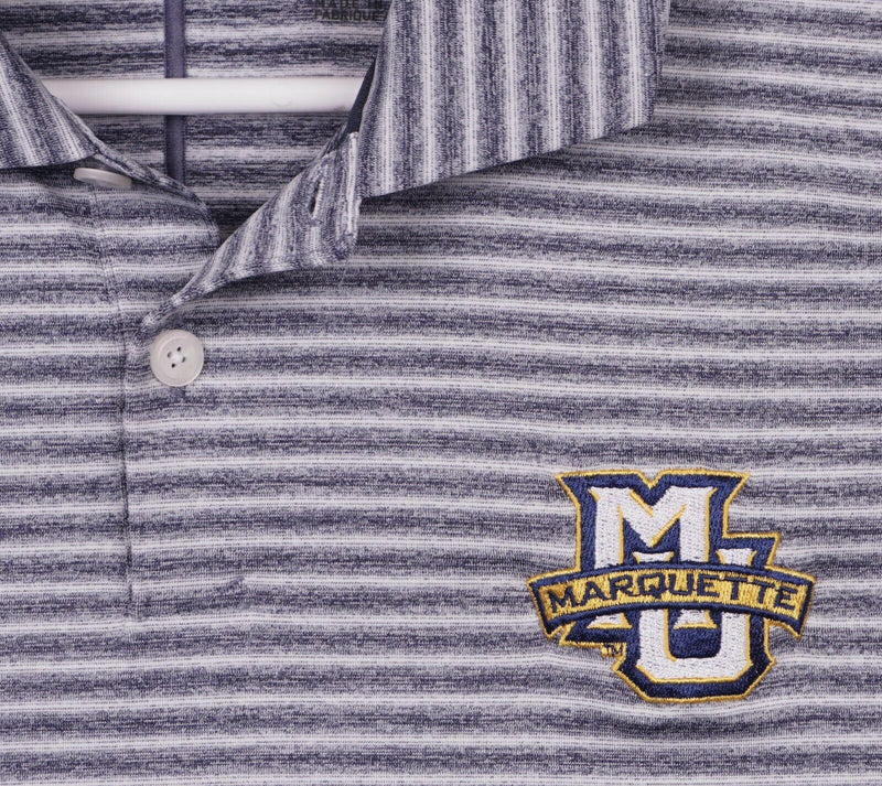 Marquette University Men Medium Tiger Woods Nike Golf Gray Stripe Dri-Fit Shirt
