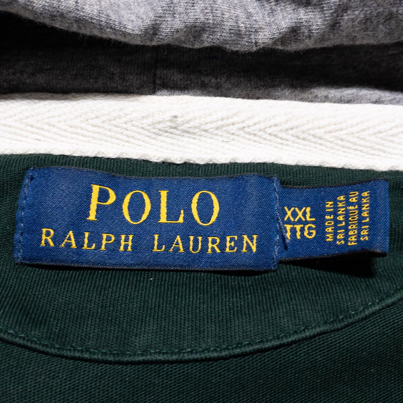 Polo Ralph Lauren Rugby Hoodie Mens 2XL Bleecker Cup Pullover Embroidered Stripe