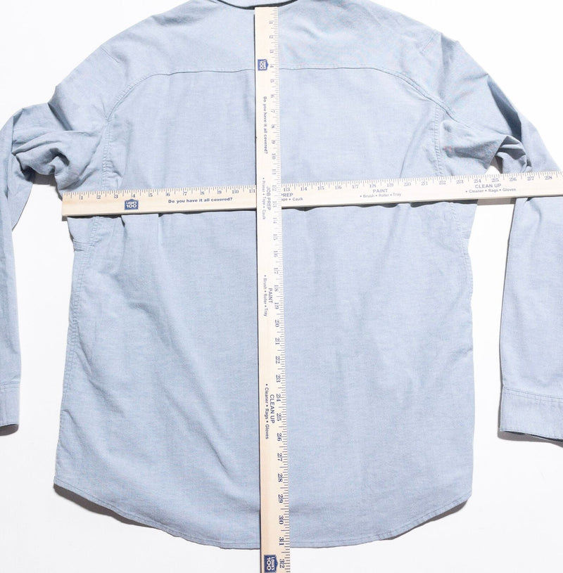 Lululemon Commission Shirt Men's Fits 2XL Oxford Stretch Light Blue Long Sleeve