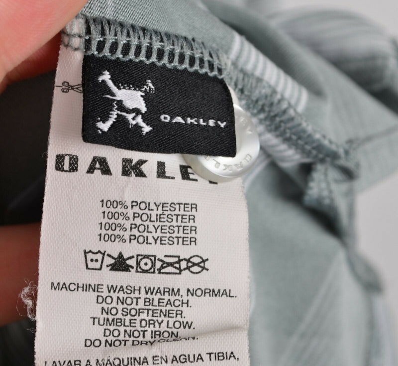 Oakley Hydrolix Men's Sz Small Regular Fit Gray Striped Polo Golf Shirt
