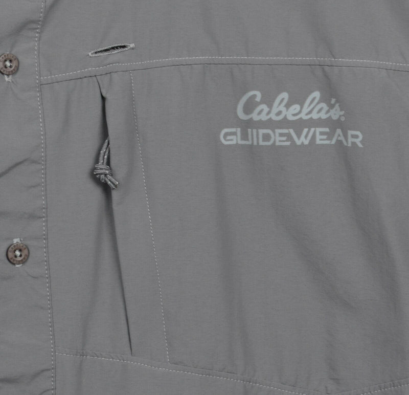 Cabela's Guidewear Men's Large Vented Gray UPF 50 Sun Protection Fishing Shirt