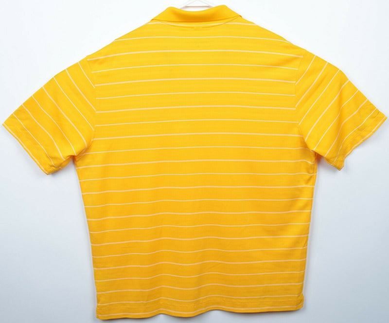 LSU Tigers Men's Large Nike Golf Golden Yellow Striped Wicking Golf Polo Shirt