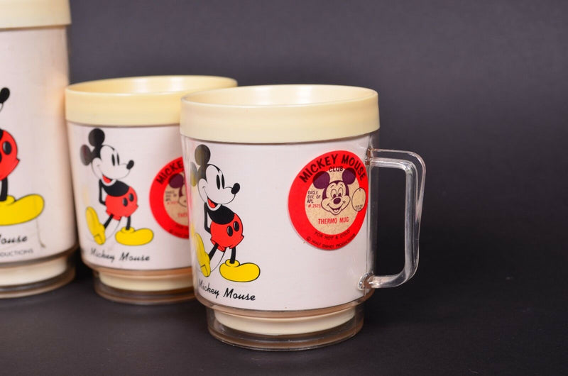 Vtg Disney Mickey Mouse Club Thermo Tumbler & Mug Lot by Eagle Lot Set of 6