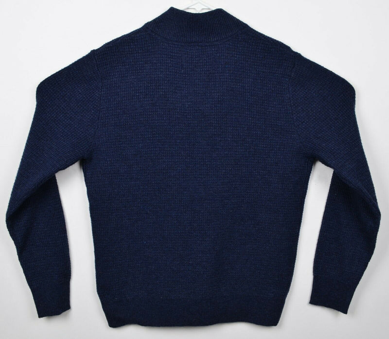 Schott Bros Men's Medium Wool Blend Navy Blue Waffle-Knit Pullover Sweater