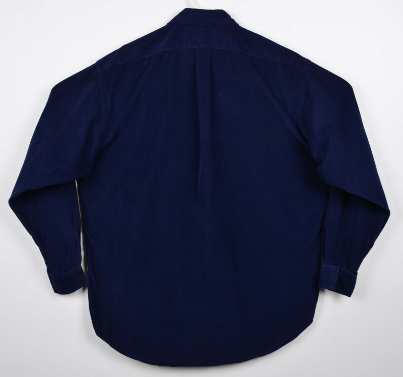 Vintage 90s Polo Ralph Lauren Men's Large Corduroy "Blake" Dark Navy Blue Shirt