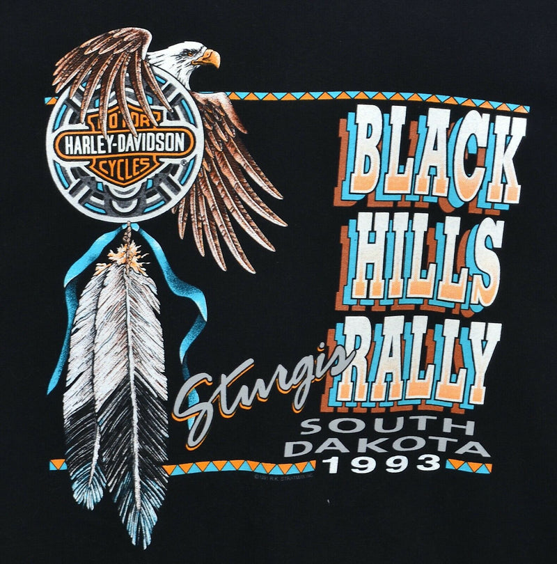 Vintage 90s Harley-Davidson Men's 2XL Sturgis Rally Eagle Dreamcatcher T-Shirt