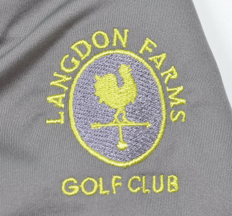 Oakley Hydrolix Men's Large Regular Fit Gray Yellow Geometric Golf Polo Shirt