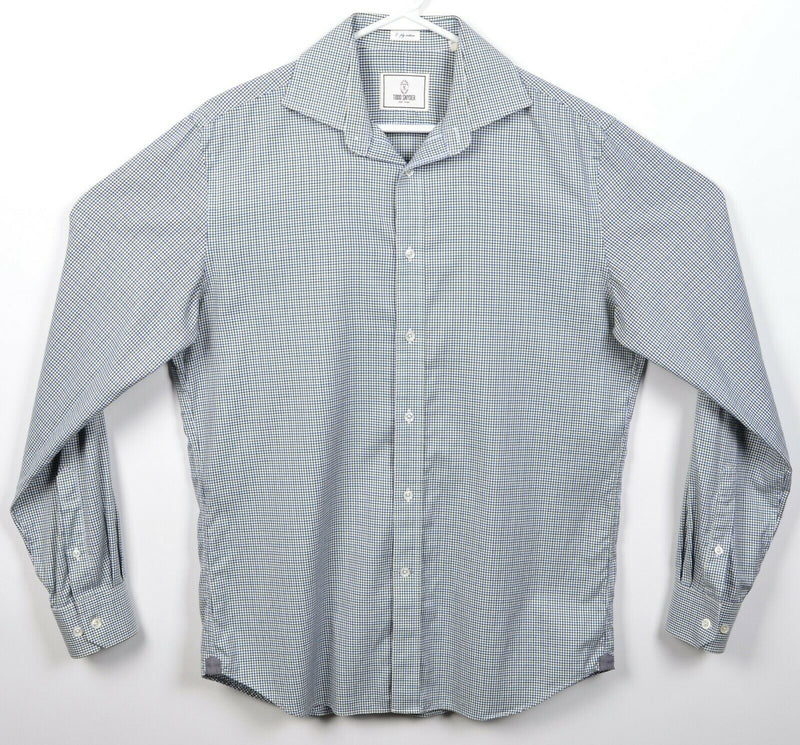 Todd Snyder New York Men's 15.5 34/35 Blue Olive Green Check Dress Shirt