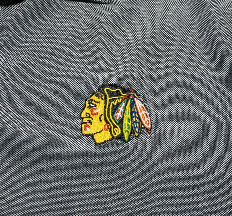 johnnie-O Chicago Blackhawks Polo XL Men's Shirt Golf Gray Wicking NHL Hockey