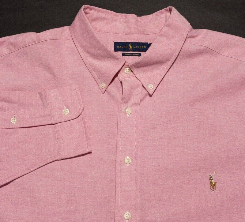 Polo Ralph Lauren 3XB Men's Shirt Stretch Oxford Pink Long Sleeve Button-Down