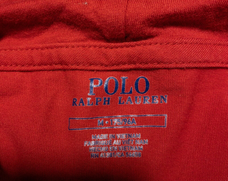 Polo Ralph Lauren Men's Medium Solid Red Lightweight Drawstring Shirt Hoodie