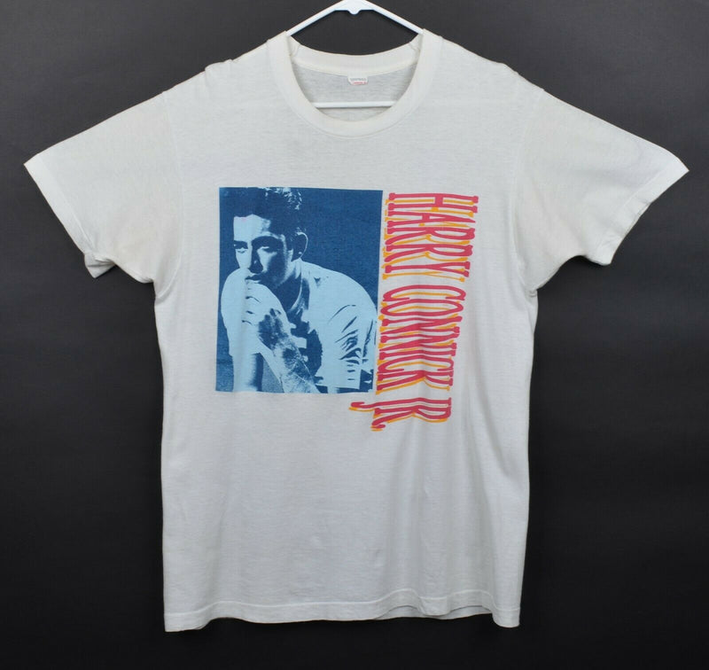 Vtg 1992 Harry Connrick Jr. Men's Sz Large Blue Light Tour Band Graphic T-Shirt