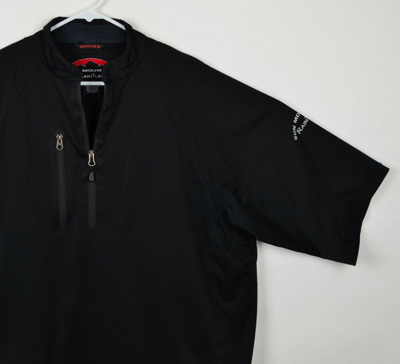 Sun Mountain Men's Sz Large RainFlex Short Sleeve Pullover Black Golf Jacket