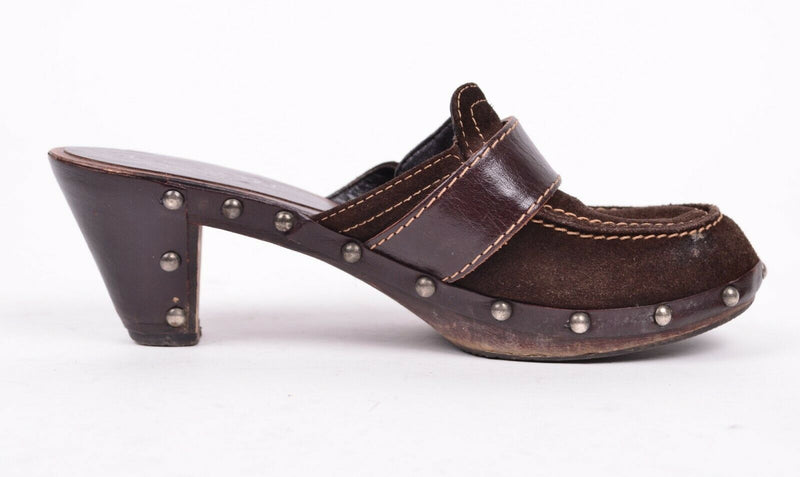 Coach Women's 6 B "Raina" Brown Suede Slide Clogs Mules