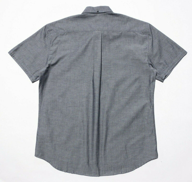 Billy Reid Large Standard Shirt Men's Short Sleeve Button-Down Gray