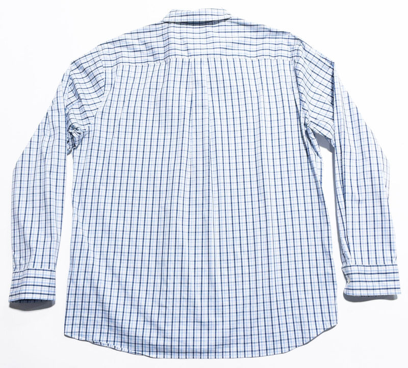 Vineyard Vines Performance Shirt Men's Large On-The-Go brrr Check White Blue
