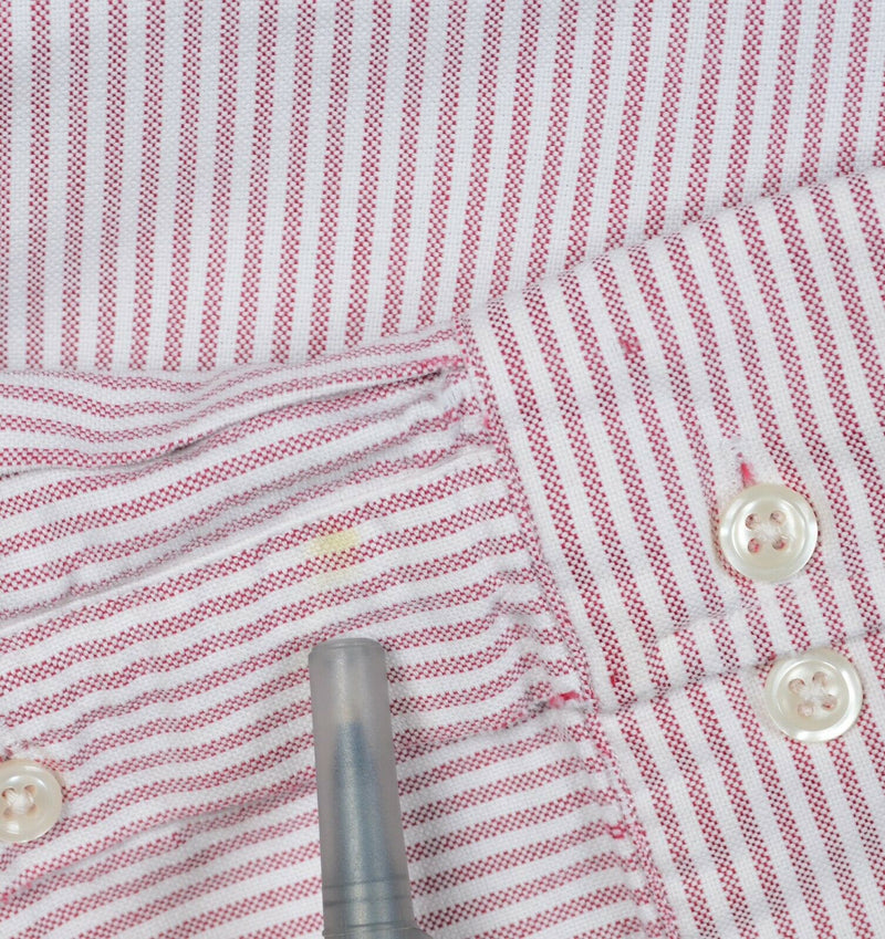 Polo Ralph Lauren Men's 18 36/37 (2XL) Pink/Red Striped Oxford Button-Down Shirt