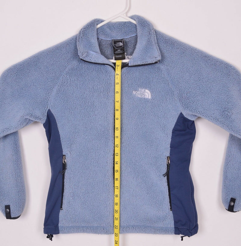 The North Face Women's Sz Medium Fuzzy Fleece Light Blue Full Zip Jacket