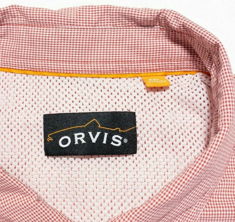 Orvis Fishing Shirt 2XL Men's Open Air Caster Short Sleeve Red/Pink Check Vented