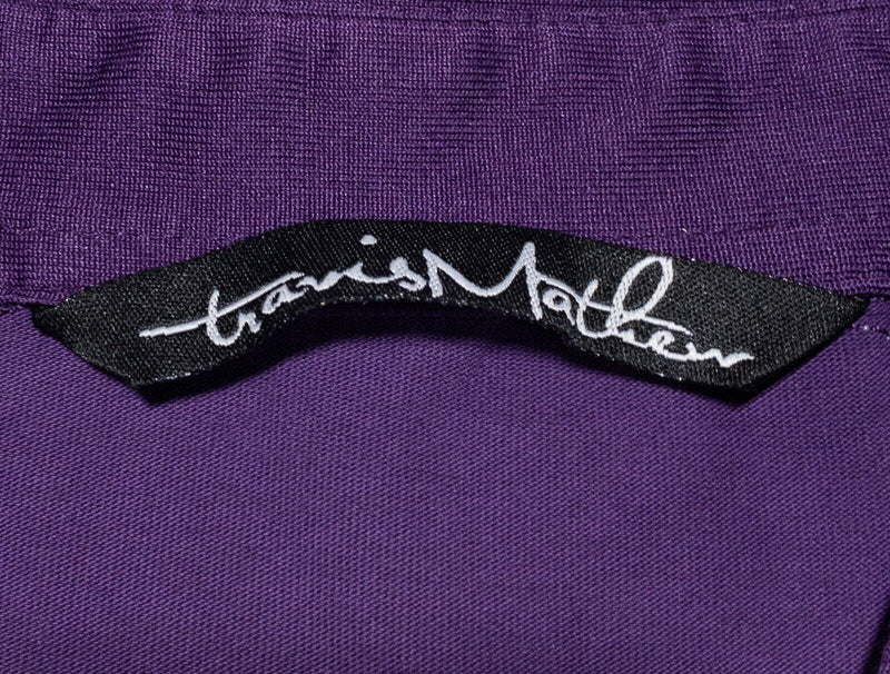 Travis Mathew Polo Mens Fits Size Large Shirt Golf Purple Diamond Argyle Stretch