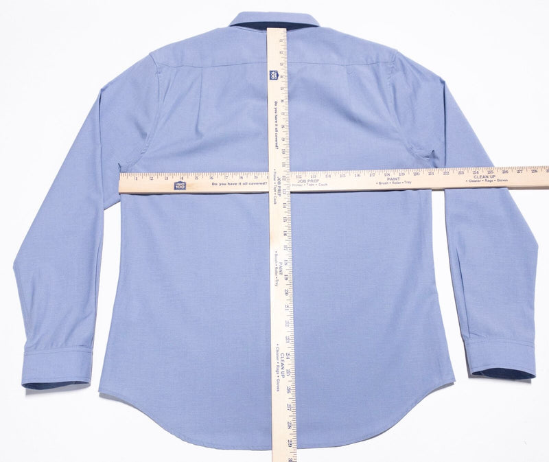 Unbound Merino Wool Shirt Men's Medium Button-Down Long Sleeve Light Blue
