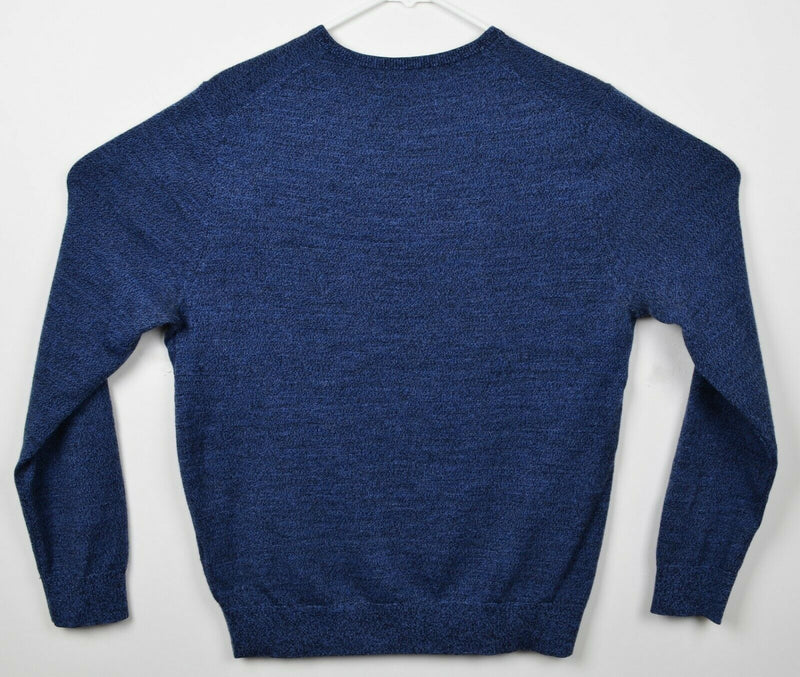 Bonobos Men's Large Slim Fit 100% Merino Wool V-Neck Blue Pullover Sweater