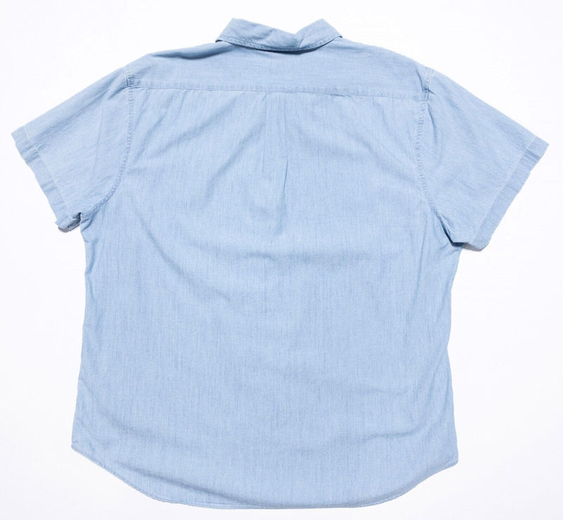 Bonobos Chambray Shirt XL Standard Fit Men's Blue Short Sleeve Button-Down
