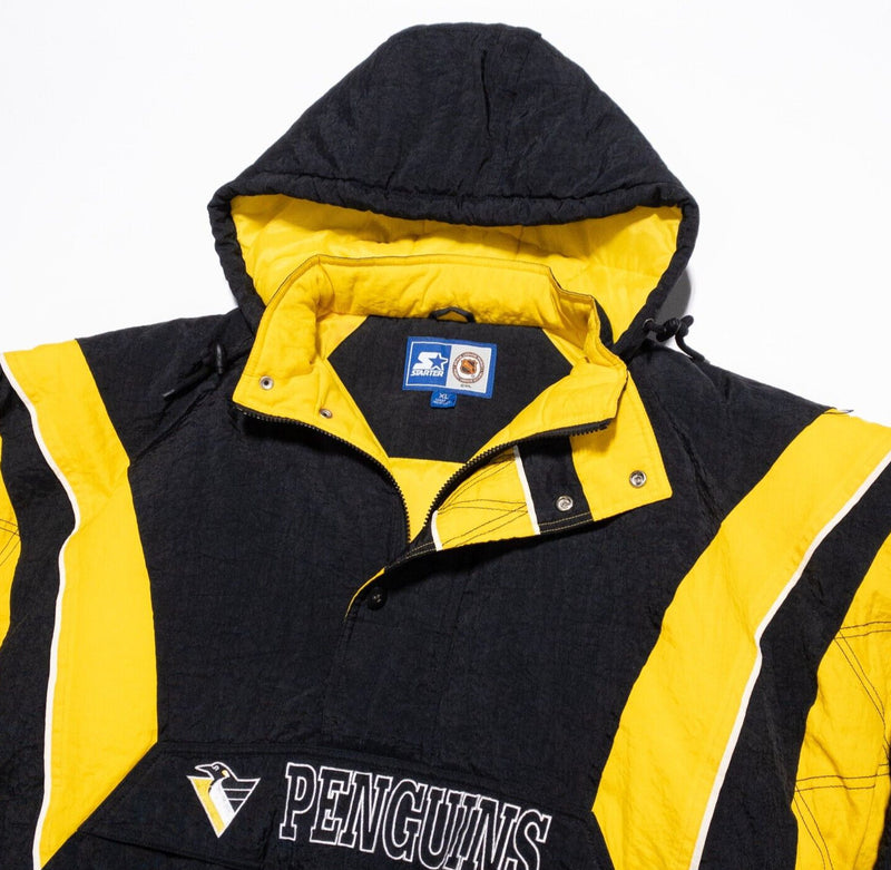 Pittsburgh Penguins Starter Jacket Men's XL Puffer Vintage 90s Black Gold NHL