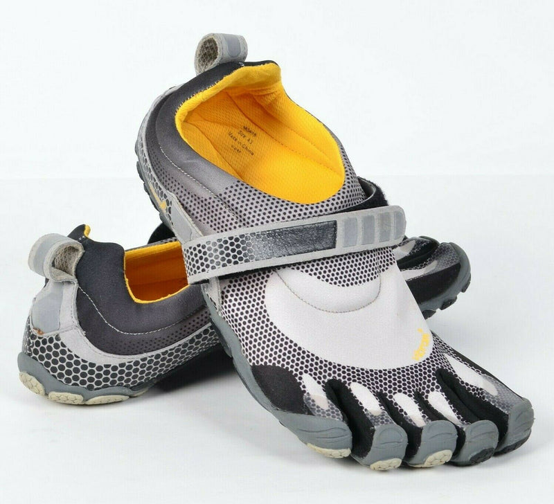 Vibram Five Fingers Men's 43 Bikila M3418 Gray Yellow Barefoot Running Shoes