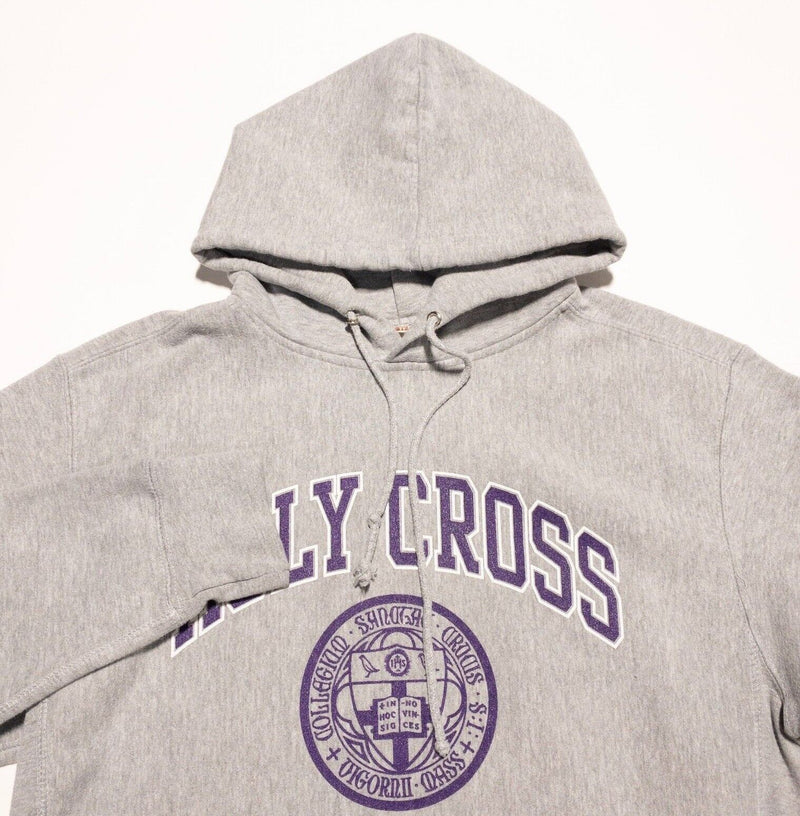 Holy Cross Hoodie Men's Small Vintage 90s Heavyweight Pro-Weave Gray College