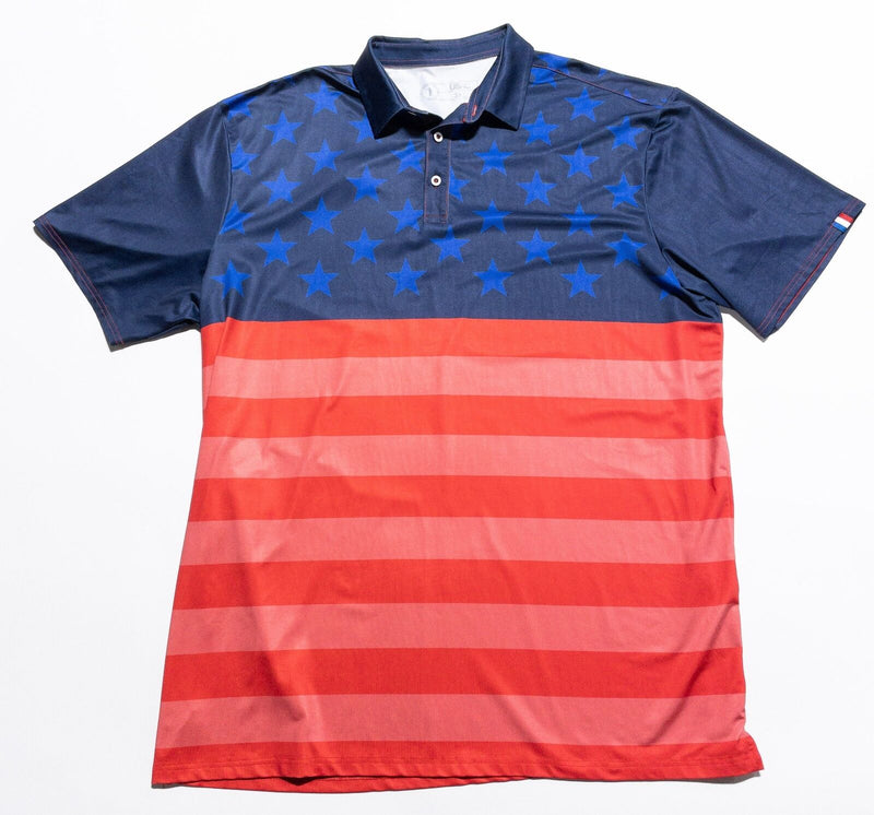 USAG U Suck At Golf Polo Shirt Men's 3XL USA Flag Wicking Stretch Patriotic