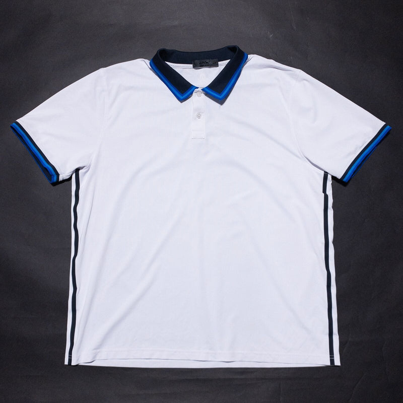 G/Fore Golf Polo Shirt Men's 2XL White Black Blue Accent Wicking Stretch