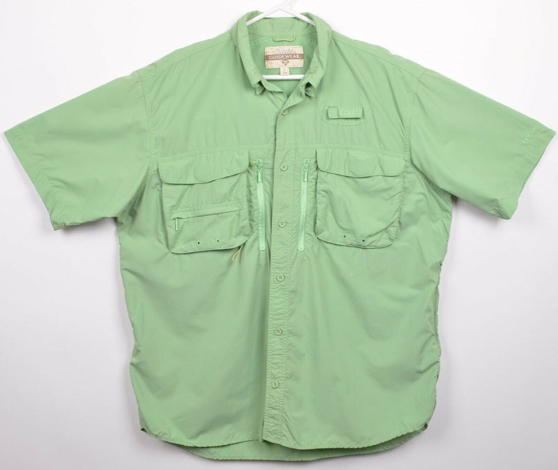 Cabela's Guidewear Men's Large Vented Green UPF 40 Nylon Fishing GX II Shirt