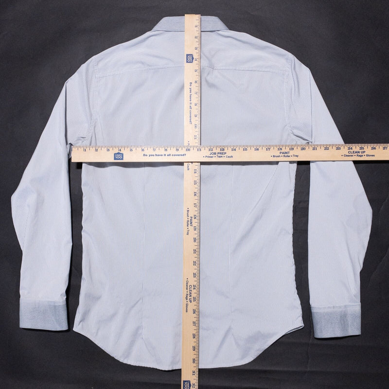 Ministry of Supply Shirt Men's Medium Performance Wicking Striped Blue/Gray
