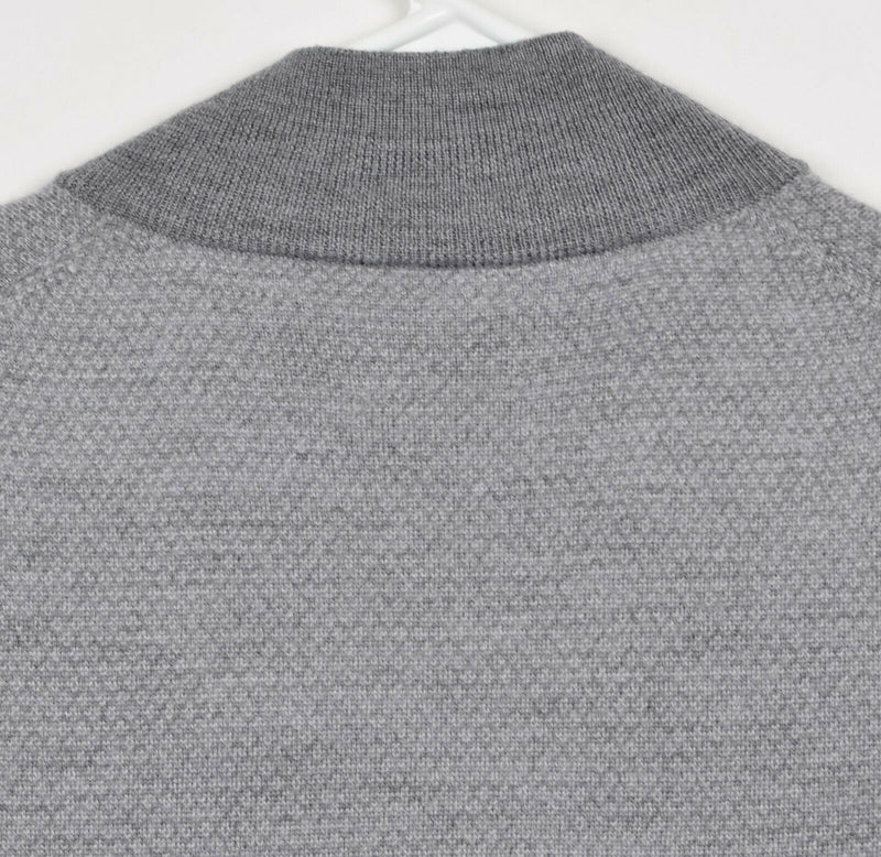 UNTUCKit Men's Sz Medium/XL? 100% Merino Wool Gray 1/4 Zip Pullover Sweater