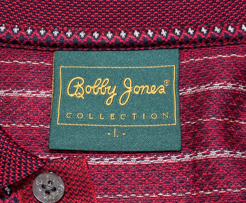 Bobby Jones Masters Polo Shirt Large Men's Golf Collection Red Striped Augusta