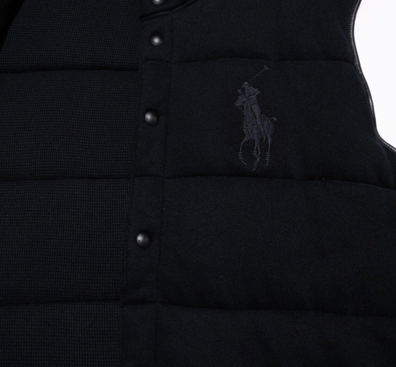 Polo Ralph Lauren Puffer Vest Men's 3XLT Tall Big Pony Snap Zip Black Big & Tall